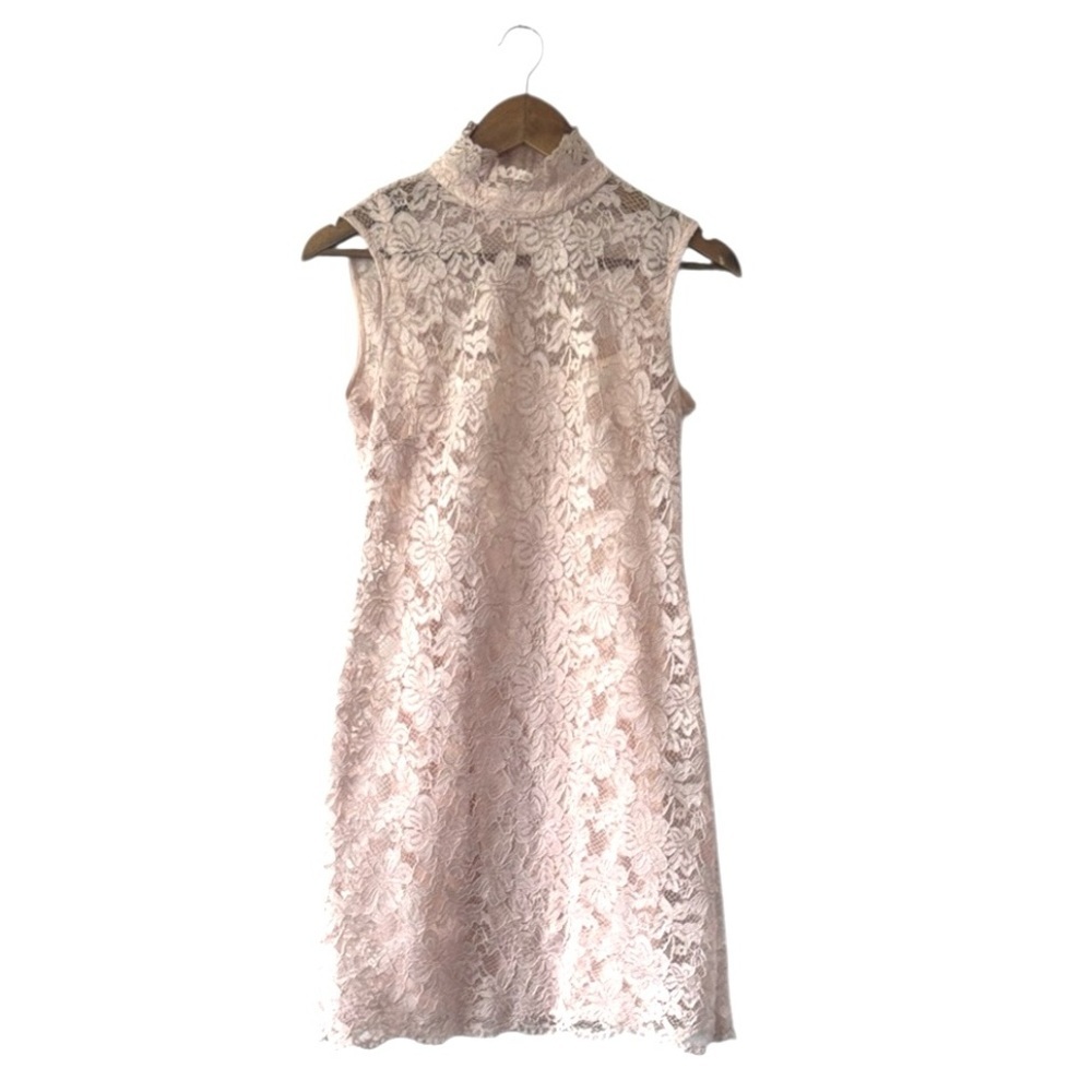Hope & Harlow Dress Pale Pastel Pink Floral Lace Galinda Wicked Romantic Size 6